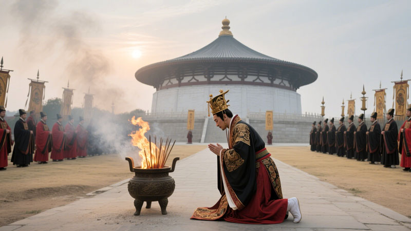 皇帝脱鞋跪地称臣